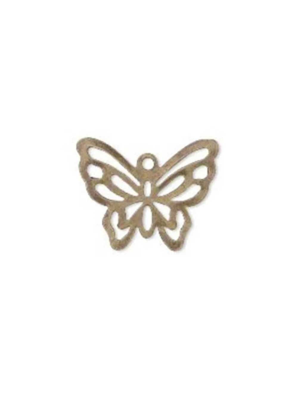 Filigree Butterfly Bronze Antiqued Plated Brass Flat Charms 10 pcs